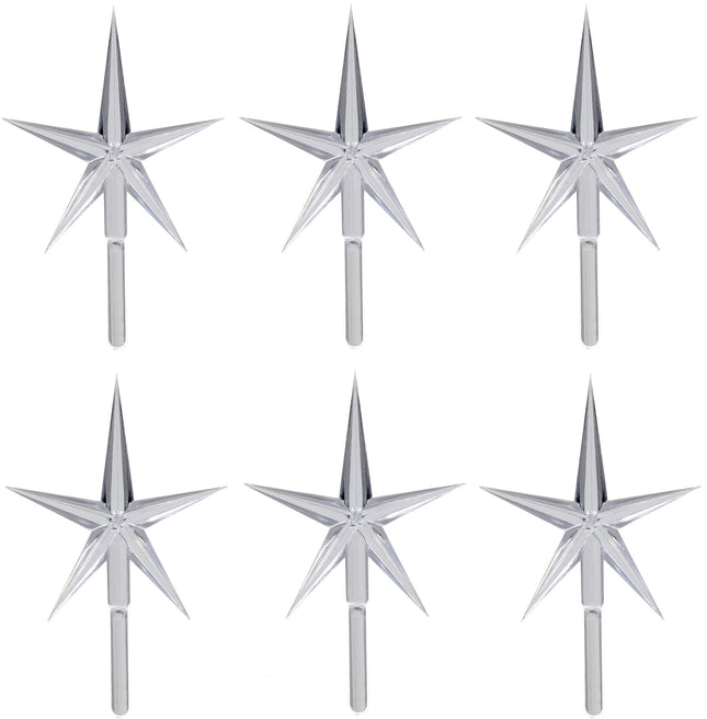 Creative Hobbies 6 Pack Clear Stars Ceramic Christmas Tree Lights Plastic Light Decorations - Replacement Parts Christmas Tree Ornaments