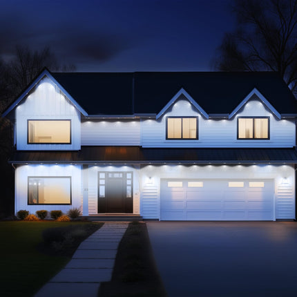 Permanent Outdoor Lights Pro, 120ft with 88 RGB Warm Cold White LED Lights, APP and Northern Lights Modes for Christmas, IP67 Waterproof, Work with Remote, Alexa, Google Assistant, White