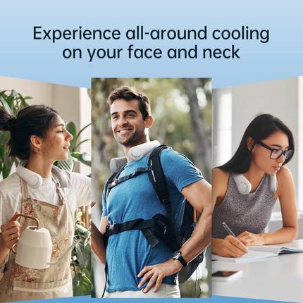 Jisulife Portable Neck Fan Upgraded, Necksupport Personal Fan Hands Free, 5 Speed Gears Adjustment, 3900 Mah Wearable Bladeless