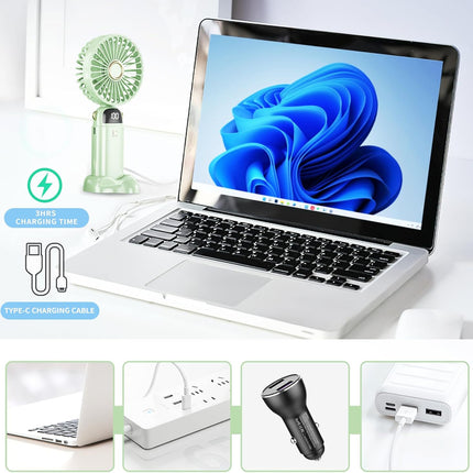 Portable Handheld Fan Rechargeable, Mini Hand Held Personal Fan 4000Mah Battery Operated Desk Fan With Base, Led Display,5 Speeds