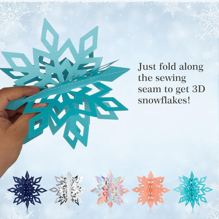 Christmas Hanging Snowflakes Decorations Clearance 3D Iridescent Paper Snowflakes Snow Flakes Garland for Winter Wonderland Frozen Christmas Birthday Party Decorations(18PCS)