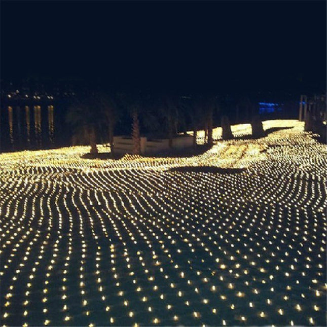 LED Net Mesh String Fairy Light Warm White, 9.8ft x 6.6ft 204 LEDs 8 Modes, LED Indoor Outdoor String Lights Waterproof Wedding Party Garden Room Christmas Holiday Decorative Light