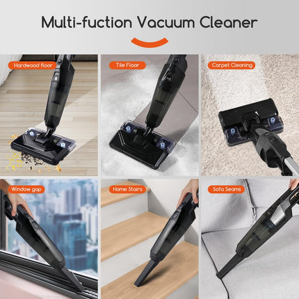 Upright Vacuum Cleaner 18 Kpa Powerful Corded Electric Mop 2 In 1 Corded Vac Lightweight Handheld Vacuum For Hardwood, Tile, Mable Floor Cleaning
