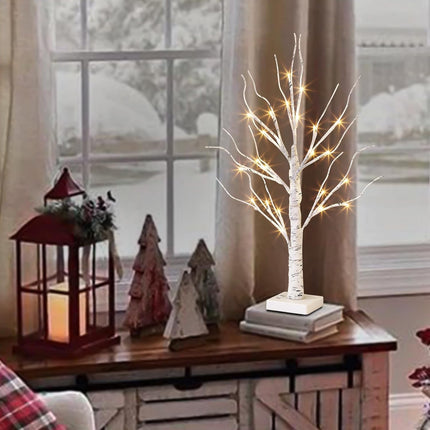 Vanthylit Lighted Tree, White Birch Tree with LED Lights, Prelit Artificial Tree with Timer, Centerpiece Tree Light for Christmas Decorations, Light Up Tabletop Tree Home Decor (2 FT, Warm White)
