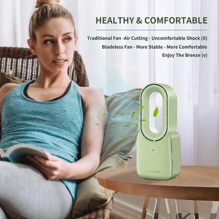 Let'Me Desk Fan, 11.8 Inch Portable Bladeless Fan Small Personal Cooling Fan With 5 Colors Touch Control Led Light, Quiet Usb