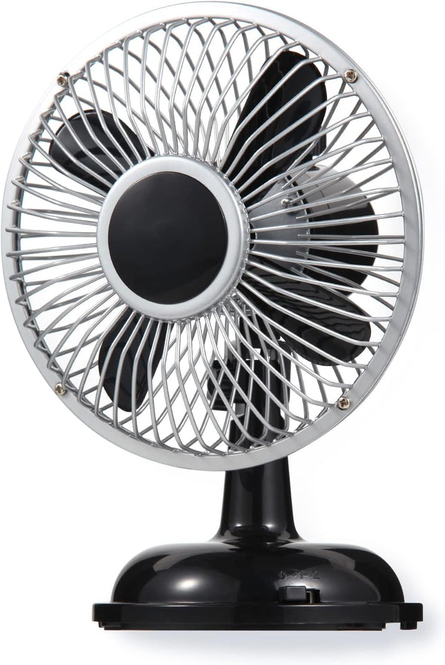 Mini Retro Desk Fan With Oscillating Function, UsbPowered Table Fan, Portable And Quiet 6 Inch, 2 Speeds, Small Fan Vintage Style