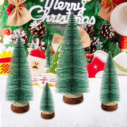 SUPREME XMAS Mini Christmas Tree, 4 Pcs Small Bottle Brush Christmas Tree with Lights for Table Top Christmas Decorations Tabletop Artificial Miniature Pine Trees Indoor Home Decor Holiday Party s