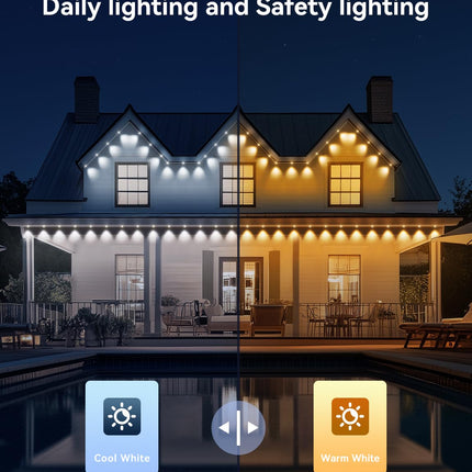Permanent Outdoor Lights 30ft, Smart RGB Eaves Lights for House, IP67 Waterproof Outside Lights 44 Scene Modes for Christmas Decorations, Work with Remote, APP, Alexa, Google Assistant