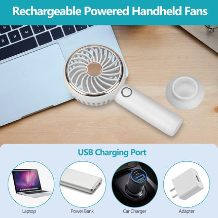 Hand Held Fan, Mini Portable Fan With 3 Speed Adjustable Cooling Fan, Handheld Fan Rechargeable With Base For Kids Women Men