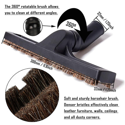 13Pcs Universal Vacuum Attachment Kit 114 Vacuum Hose Adapter Wet Dry Plastic Vacuum Cleaners Accessories With Extension Wand Horse Hair Brush Flexible Crevice Tool Adapter For Shop Vac Attachment