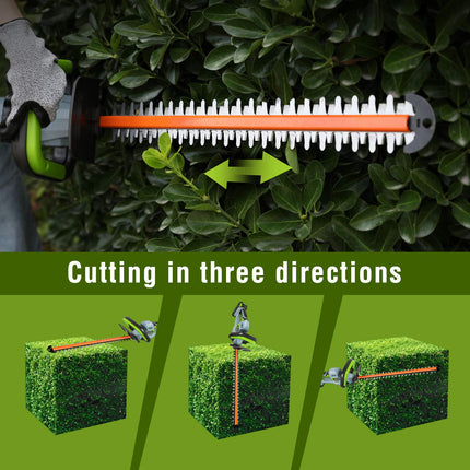 WORKPRO 20V Cordless Hedge Trimmer, 20" Dual Action Blades Electric Gardening Trimmer, 2.0Ah Battery 1 Hour Quick Charger Included, Great Garden s
