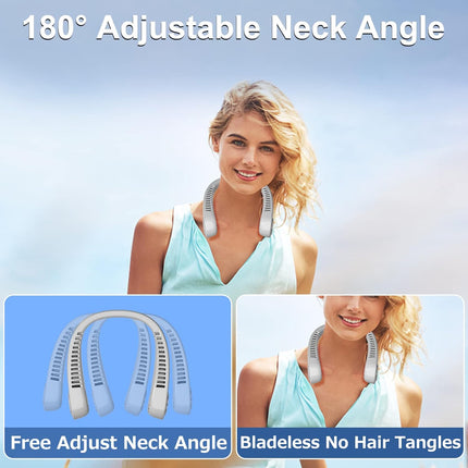 Ivv Portable Neck Fan Rechargeable, est Hands Free Bladeless Fan 5 Speeds 360°Cooling Airflow Adjustable Neck Fan, Led Display