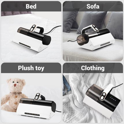 Bed Vacuum Cleaner, Handheld Uv Mattress Cleaner With Led Light & High Heating Tech, 500W Powerful Deep Mattress Vacuum, Hepa Filter For Bed, Mattress, Pillow, Couch, Pet Hair And Carpets Cleaning