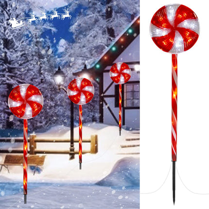 6 Pack Lollipop Christmas Pathway Lights Outdoor - 29 inches 120 LED Walkway Lights with 8 Lighting Modes, Waterproof Candy Cane Lighted Decorations for Holiday Lawn Yard Outside