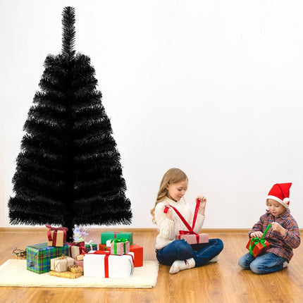 3ft Black Artificial Christmas Tree,Tabletop Christmas Pine Tree with PVC Stand Base for Christmas Halloween Home Office Holiday Decoration