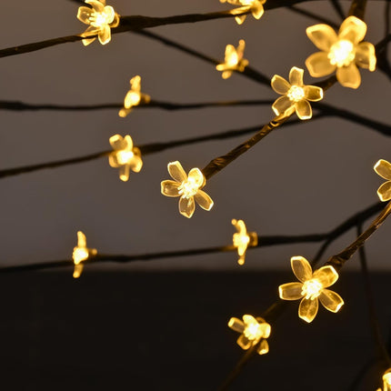 Sakura Cherry Blossom Tree Lights 6.5FT Lighted Bonsai Tree, Plug Powered, 208 LED Artificial Tree Decorations for Bedroom Home Decor Room Office Party Wedding Christmas Xmas Decorations