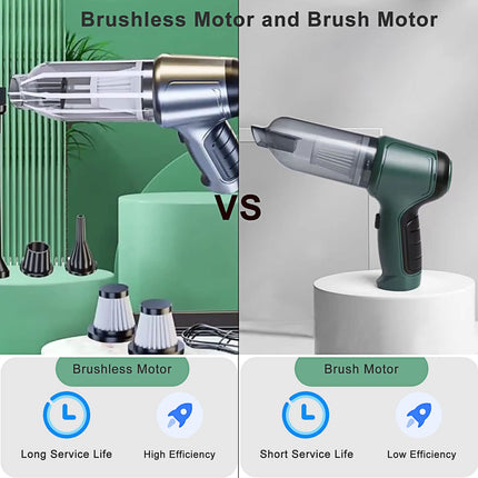 Cordless Handheld Vacuum Cleaner,12000Pa 75000 Rpm 3In1 Mini Car Vacuum Cleaner Builtin Brushless Motor Ultra Light Rechargeable Wet Dry Typcc Portable Vacuum Cleaner For Car,Home,Hair