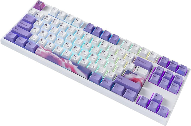 BOYI IK87 75% Hotswap Wireless Mechanical Keyboard,BT5.0/2.4G Wired Tri-Mode RGB Gaming Keyboard Double-Shot PBT Keycaps Gateron Yellow Switch Gasket N-Key Rollover TKL Keyboard for WINS/PC/Mac
