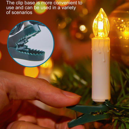 Christmas Tree Candle String Lights Plug in, 50 LED Flameless Candle Lights with Clips, 48Feet Candle Twinkle Lights for Xmas Tree Festive Holiday Seasonal Celebration Decoration, Warm White