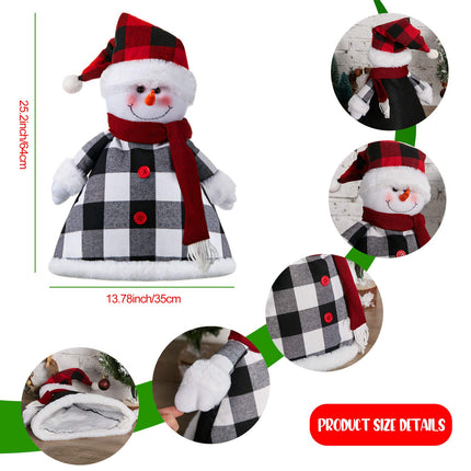 Skylety Large Snowman Tree Topper Christmas Snowman Tree Topper Ornaments with Hat and Scarf for Winter Supplies Christmas Decorations Wonderland Home Party