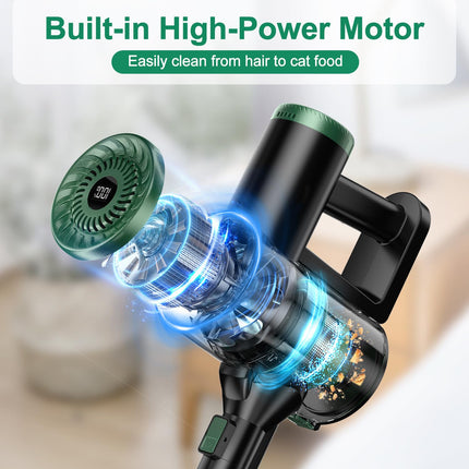 Cordless Stick Vacuum Cleaner, Powerful Rechargeable Wireless Vacuum Cleaner For Home 6 In 1 With Led Display, Selfstanding And 180° Bendable Wand, For Carpet And Hard Floor Pet Hair