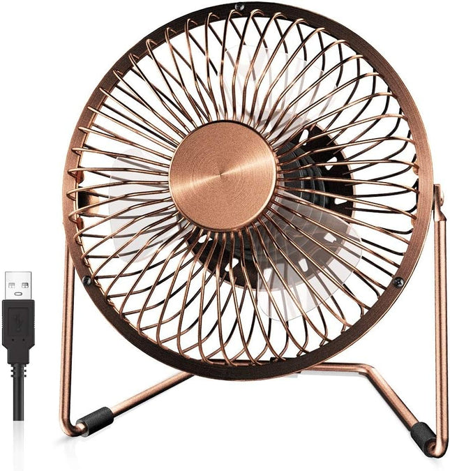 Easyacc 6 Inch Usb Desk Fan, 360°Rotation Small And Quiet,Powerful Portable Strong Airflow,Mini Metal Personal Cooling Fan
