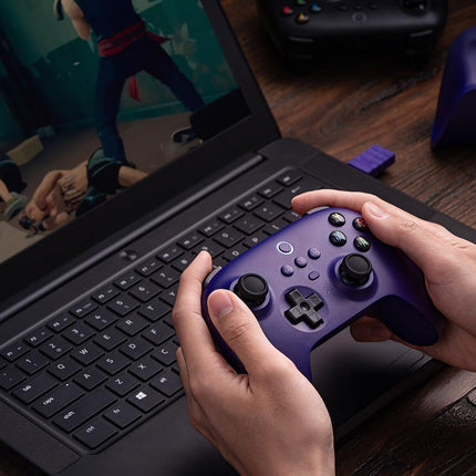 8Bitdo Ultimate 2.4G Wireless Controller, Hall Effect Joystick Update, Gaming Controller with Charging Dock for PC, Android, Steam Deck & Apple, Purple