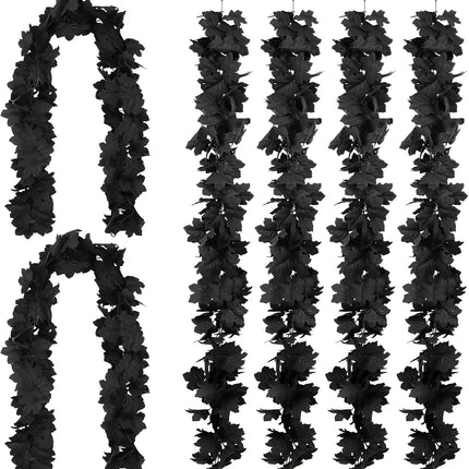 6Pack Halloween Maple Leaf Garland with Hooks, Fall Floral Vines Garland Autumn Halloween Thanksgiving Decorations for Home