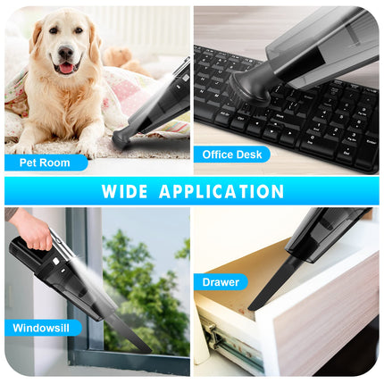 Handheld Vacuum Mini Portable Rechargeable Car Vacuum Cleaner Cordless With 8000Pa Powerful Suction For Car Home And Office