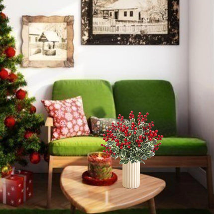 12 Pcs Christmas Artificial Holly Berry Stems 17.7'' Artificial Christmas Red Berries Picks Artificial Christmas Flowers for Christmas Tree Christmas Wreath Party Holiday Decoration