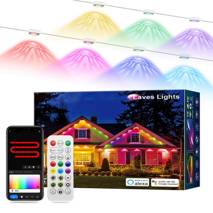 Permanent Outdoor Lights Pro, IP67 Waterproof Smart LED Starry Eaves Lights with App/Remote Control, 30ft with 22 LED Warm & Cold White LED Lights for Halloween Christmas Holiday Decor
