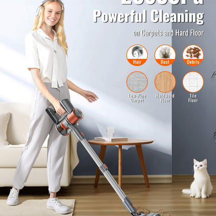 Kohe Cordless Vacuum Cleaner, 200W23Kpa 6In1 Versatile Lightweight Powerful Stick Vacuum With Led Display, Up To 45 Mins Detachable Battery, Vacuum Cleaner For Home Hard Floor Carpet Pet Hair