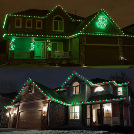 Brizled Red & Green C5 Christmas Lights, 33ft 100 LED Christmas Lights, Connectable 120V UL Mini Christmas Lights Set Faceted Xmas Lights for Chrsitmas Tree Party Roof Indoor Outdoor Decor
