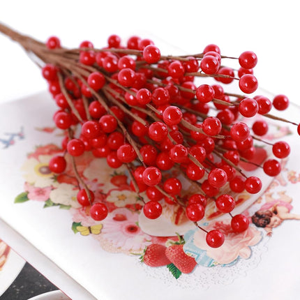 12 Pack 12.5 Inch Artificial Red Berry Stems, Holly Berry Picks Red Berry Branches Ornaments for Christmas Tree Decor Wreath Decoration DIY Crafts Candle Rings Home Holiday Wedding Decor