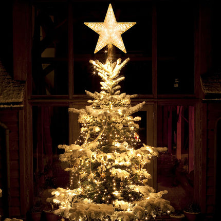 Christmas Tree Topper Warm White Light Christmas Star Great for Christmas Tree Ornaments Year Christmas Tree Toppers Lighted Christmas Tree Star 8.7 Inch Christmas Star Tree Topper Battery Powered