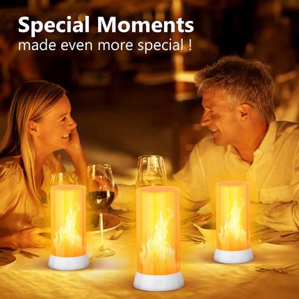 2PCS LED Flame Light, USB Rechargeable Flame Effect Light, Flame Lamp with Remote & Timer, Waterproof Dimmable Flameless Candles Light for Home Party Garden Camping Halloween Christmas Decoration
