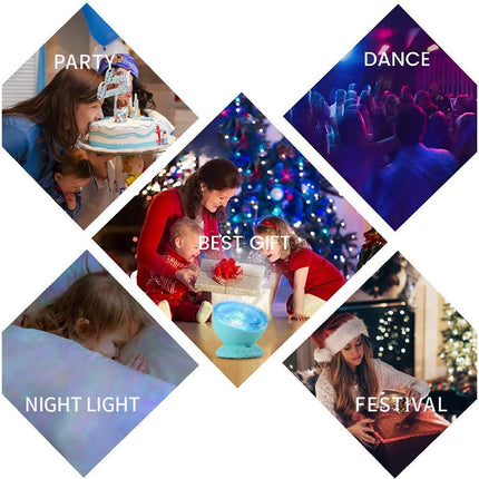 Night Light Projector, Ocean Wave Night Light for Kids Room, Remote and Timer, 7 Light Modes and Bulit-in Sound Machine, Mermaid Decor Birthday Christmas s (Blue)