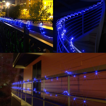 Solar Rope Lights Outdoor Waterproof LED - 40FT 100 LED Solar String Lights Tube Light Solar Outdoor Fairy Rope Christmas Lights for Yard Garden Patio Fence Balcony Camping Tree Decoration Blue