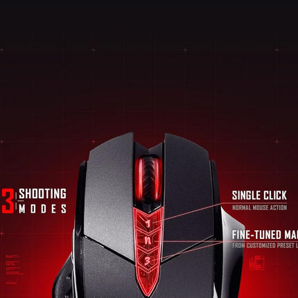 Bloody V7 Ergonomic Claw Grip Gaming Mouse with Rubberized Black Coating - Macros/Scripting/Automation - 8 Programmable Buttons - 3200 DPI