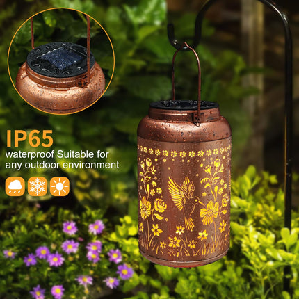 Solar Lanterns Outdoor Waterproof Hummingbird Garden Decor Christmas s for Women Mom Grandma Hanging Solar Lights Metal Solar Decoration Outside for Yard, Patio,Backyard,Porch