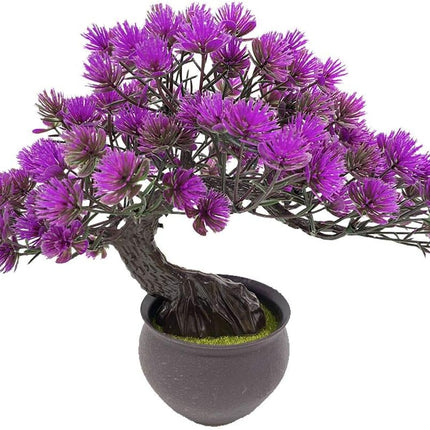 Artificial Plants Artificial Bonsai Juniper Tree Potted Faux Japanese Pine Bonsai Simulation Zen Garden Fake Plant Artificial Bonsai Tree for Home Office Showcase Indoor Décor Desktop Display