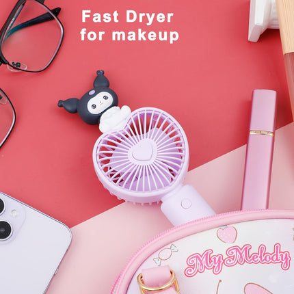 GAhora Cartoon Kitty Fan Kitty Hand Held Fan Portable Usb Rechargeable Mini Pocket Fan Two Speed Ranges Suitable For Kids