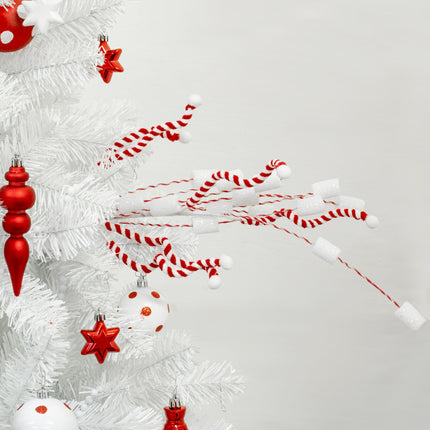 KI Store Red and White Christmas Tree Spray Set of 18 Candy Lollipop Tree Picks Christmas Tree Decorations for Xmas Tree Wreath Garland Decor
