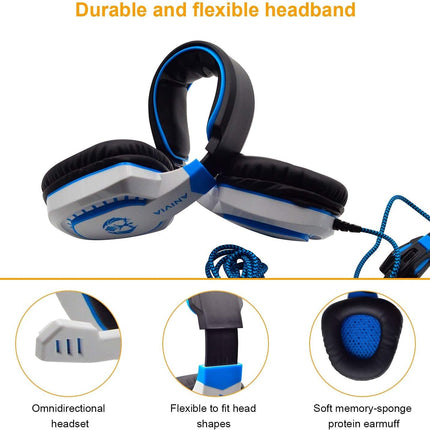 Anivia Over Ear Headphones Wired with Microphone - Stereo Surround Sound Headsets Gaming Headset with HD Mic, Bass, Noise Isolating, Volume-Control for Multi-Platforms