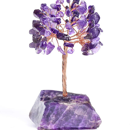 Amethyst Crystal Tree of Life,Money Tree Decorations,Crystals and Healing Stones,Reiki Positive Energy Gemstones Tree,Purple Room Office Desk Feng Shui Tree Decor Meditation s for Women