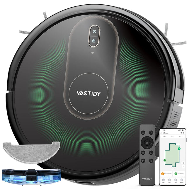 Vactidy T8 Robot Vacuum And Mop Combo, Wifiappalexasiri Control, Robotic Vacuum Cleaner With Gyro Navigation, Selfcharging, Slim, Good For Hard Floor, Pet Hair, Carpet