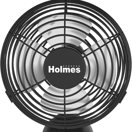 Holmes 4 Mini Heritage Desk Fan, UsbPowered, Single Speed, 4 Blades, Adjustable 100° Head Tilt, Metal Construction, Ideal