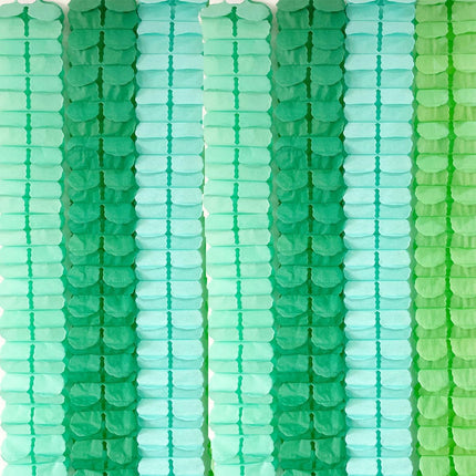 10PCS Four Leaf Clover Paper Flowers Garland Decorations Four Leaf Clover Paper Banner Tissue Paper Streamers Reusable Hanging Garland for Birthday Wedding Baby Shower Party Backdrop Decor(Green kit)