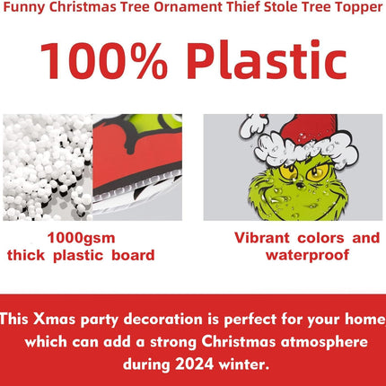Christmas Decorations for Tree - Funny Christmas Tree Ornament Thief Stole Tree Topper Head Arms and Legs for Holiday Xmas Home Party Decorations