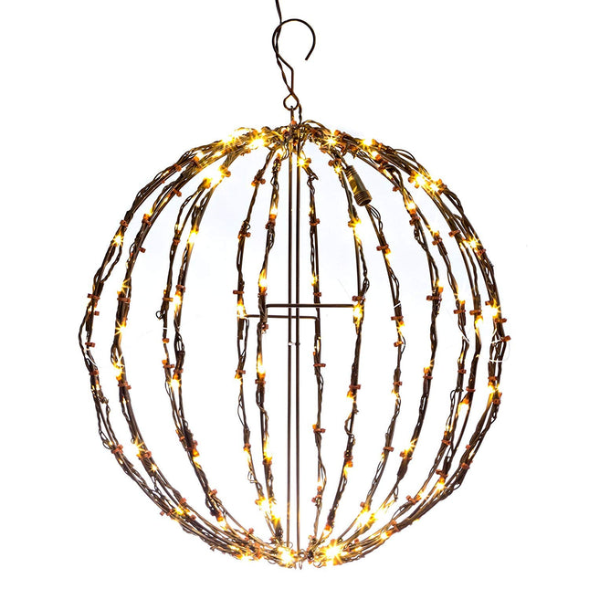 Elf Logic 16” Outdoor/Indoor LED Christmas Light Ball. Durable, Waterproof, Long-Lasting, Lightweight Bright Light Ball. Warm LED Lights for Holiday Decor, Patio, Wedding Decor